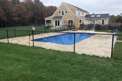 Pool with Travertine Patio (Imported Stone) and Fence